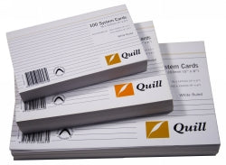 Quill System Cards 8x5 Ruled White PK100 (Each)