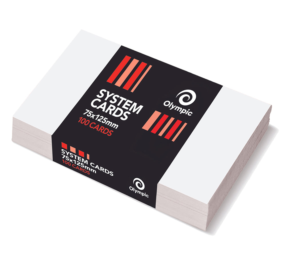 Olympic System Cards 5x3 Plain White PK100 (Each)