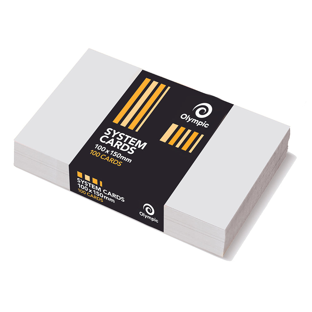 Olympic System Cards 6x4 Plain White PK100 (Each)