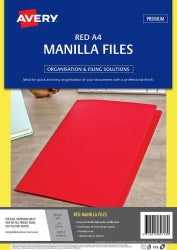 Avery Manilla Folder A4 Red PK20 (Each)
