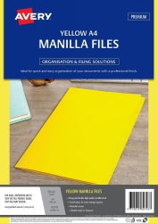 Avery Manilla Folder A4 Yellow PK20 (Each)