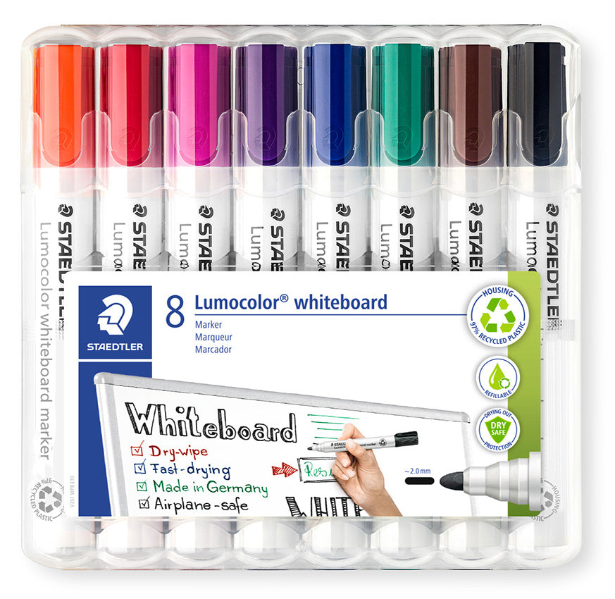 Staedtler Marker Whiteboard 351 Bullet Assorted WLT8 (Each)