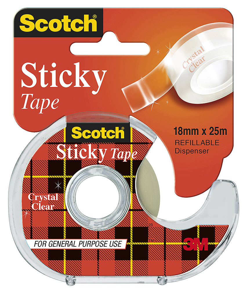 3M Scotch Tape Sticky 502 18mmx25M On Dispenser H/SELL (Each)