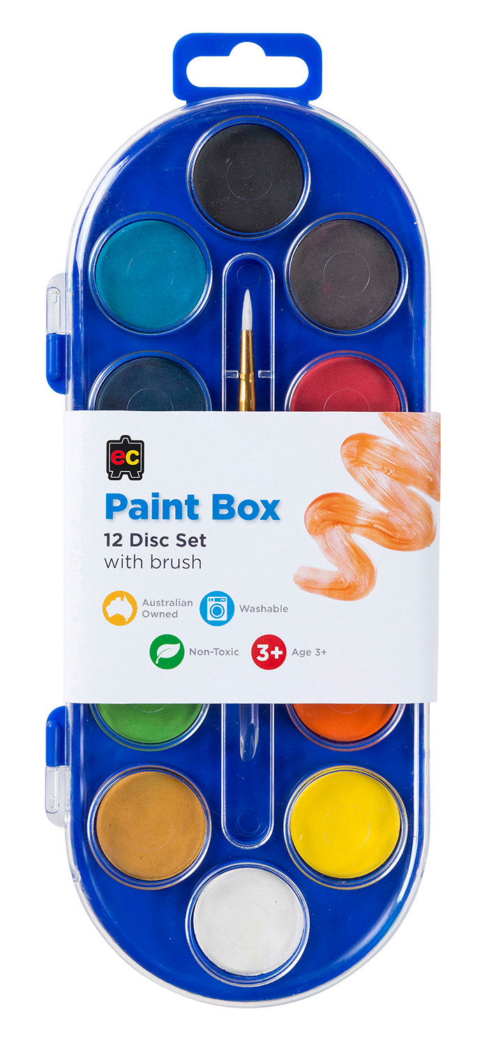 Paint Box 12 Disc Set With Brush (Each)