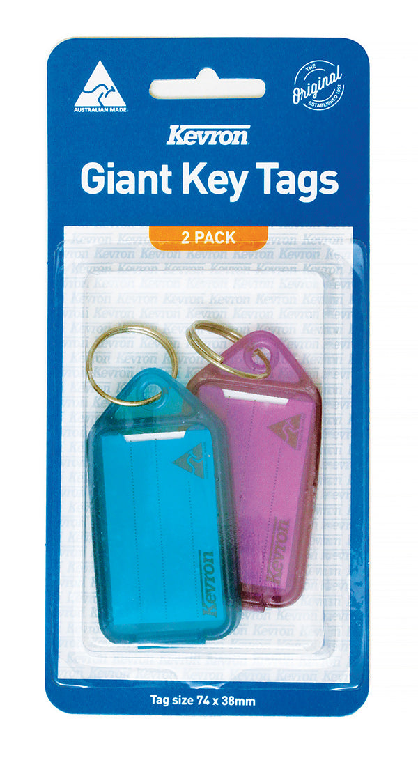 Key Tags Kevron Giant 2 Pack Assorted (Each)