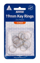Key Rings Kevron 19mm Zinc Plated PK10 (Each)