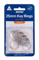 Key Rings Kevron 25mm Zinc Plated PK10 (Each)