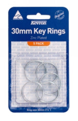 Key Rings Kevron 30mm Zinc Plated PK5 (Each)