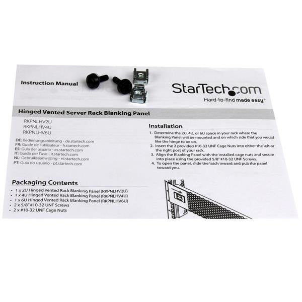 StarTech.com Vented Blank Panel with Hinge for Server Racks - 6U