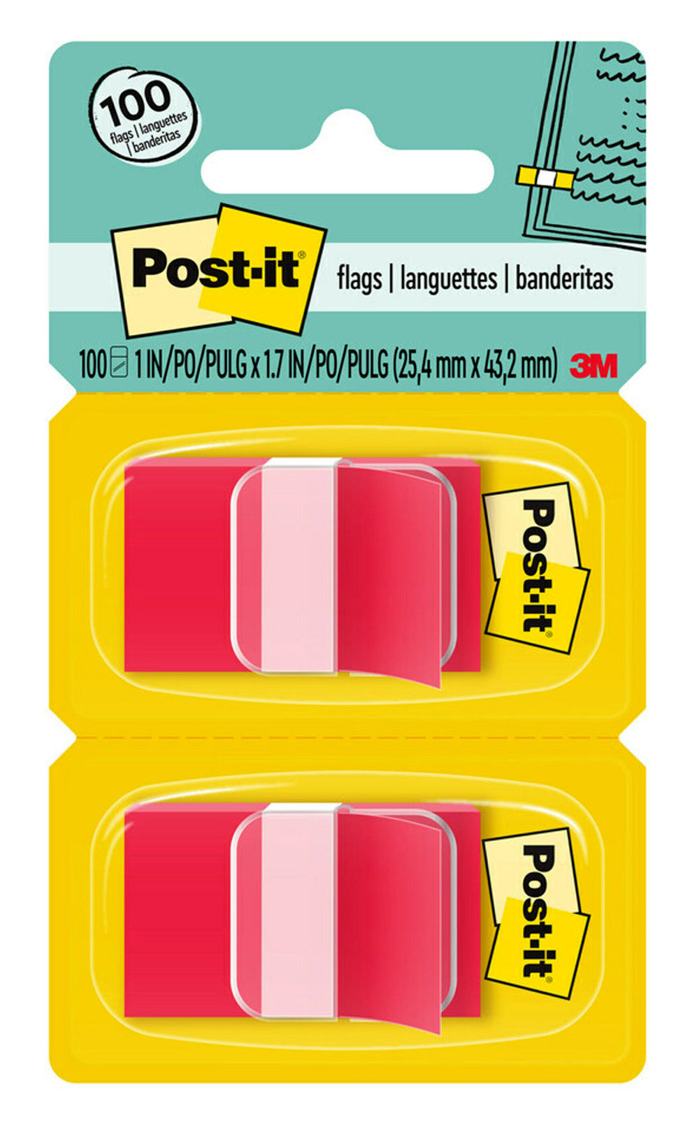 3M Flags 680-RD2 Red Twin Pack (Each)