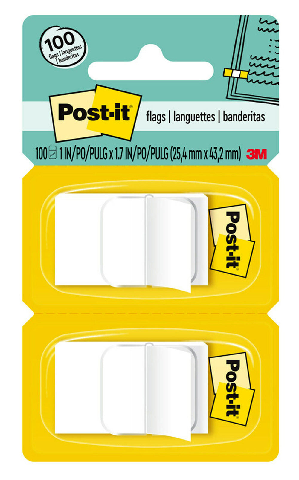 3M Flags 680-WE2 White Twin Pack (Each)
