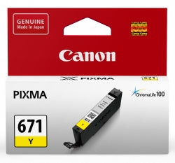 Canon Inkjet Cartridge CLI671Y Yellow (Each)
