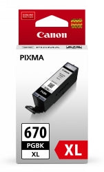 Canon Inkjet Cartridge -pageI670xLBook Black (Each)
