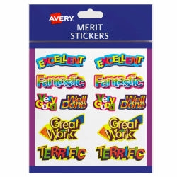 Avery Merit Stickers Caption Shapes Permanent PK120 (Each)