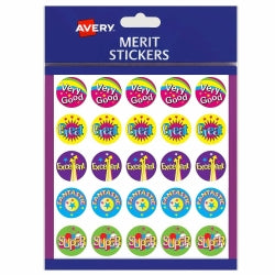 Avery Merit Stickers Multi Captions Permanent PK200 Hs (Each)