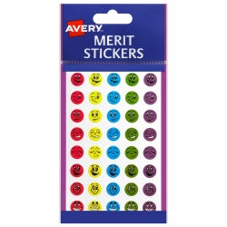 Avery Merit Stickers Mini Smiley Face Permanent PK800 (Each)