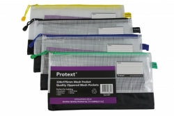 Protext Mesh Pouch 330x175mm With Note Card Holder Assorted (Each)