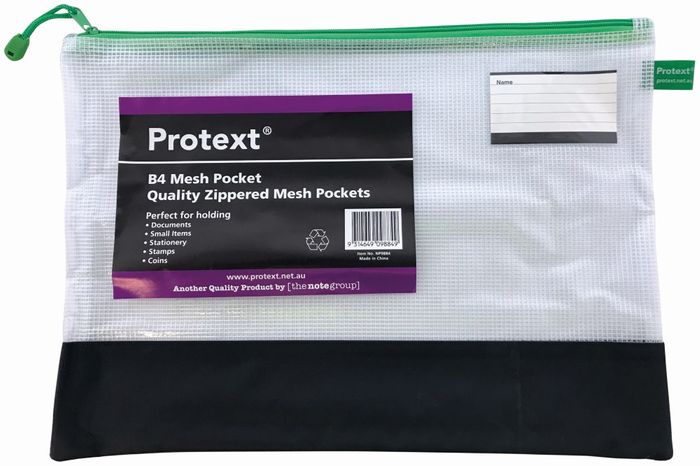 Protext Mesh Pouch B4 With Assorted Zipper + Name Card Holder (Each)