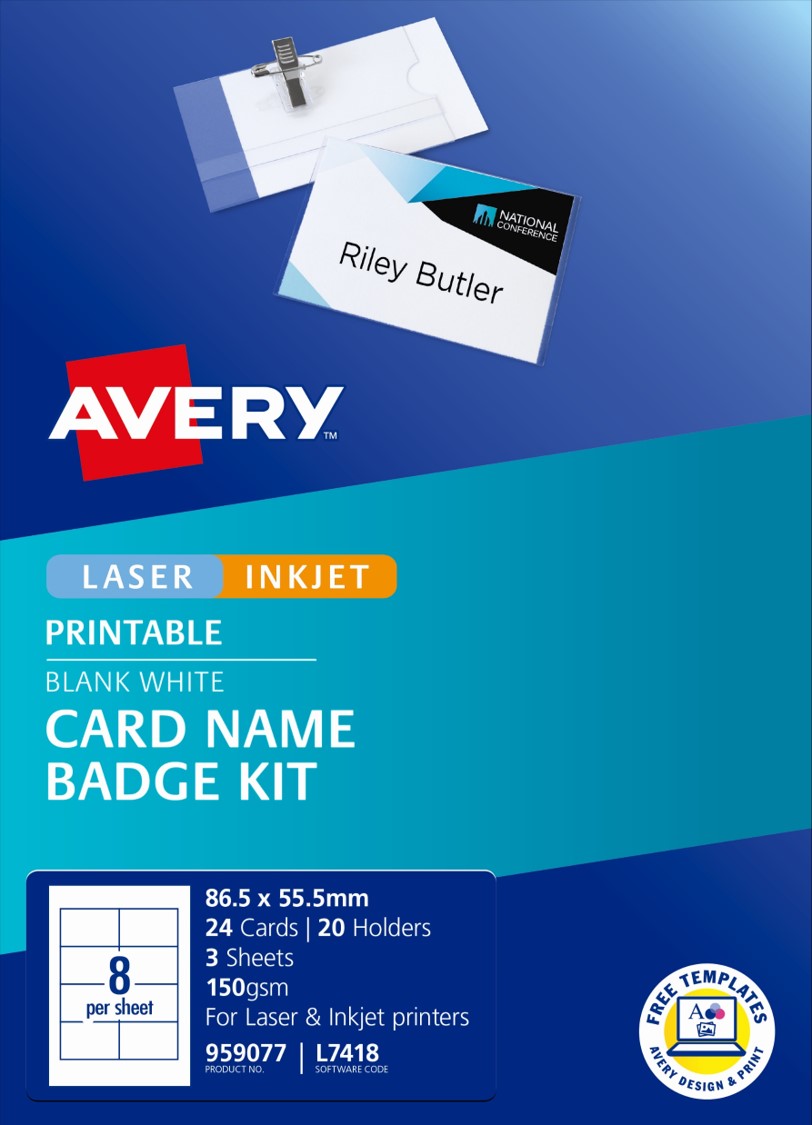 Avery Name Badge L7418 Badge Holders (20)