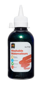 Glitter Paint 250ML Washable Watercolour Black (Each)