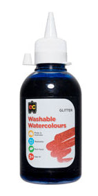Glitter Paint 250ML Washable Watercolour Blue (Each)