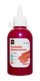 Glitter Paint 250ML Washable Watercolour Pink (Each)