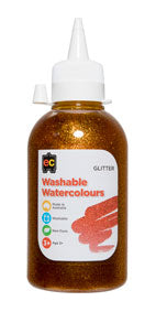 Glitter Paint 250ML Washable Watercolour Yellow (Each)
