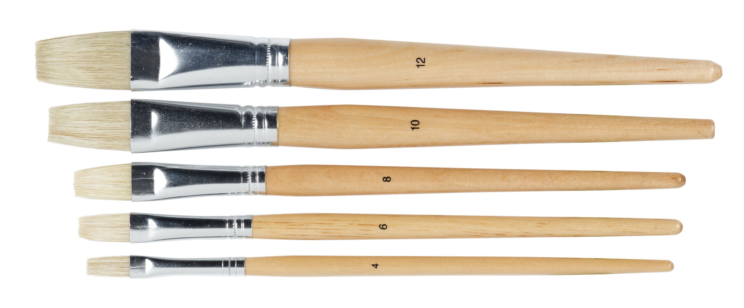 Paint Brush Hog Hair Flat School Pack (60) [#4 6 8 9 10 12] Series EC579 (Each)