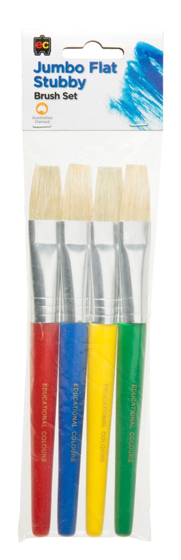 Paint Brush Jumbo Stubby Hog Bristle Flat Wooden (LOOSE STOCK) (Each)