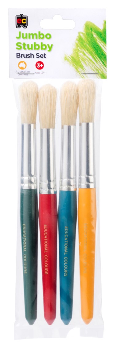 Paint Brush Jumbo Stubby Hog Bristle Round Wooden (LOOSE) Edvan (Each)