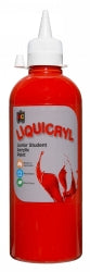 Paint 500ML Liquicryl Junior Student Acrylic Bright Red (Each)