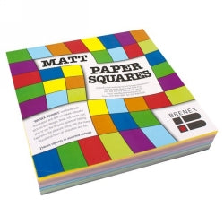 Paper Squares Matt Brenex 254x254mm Single Sided Assorted PK360 (Each)