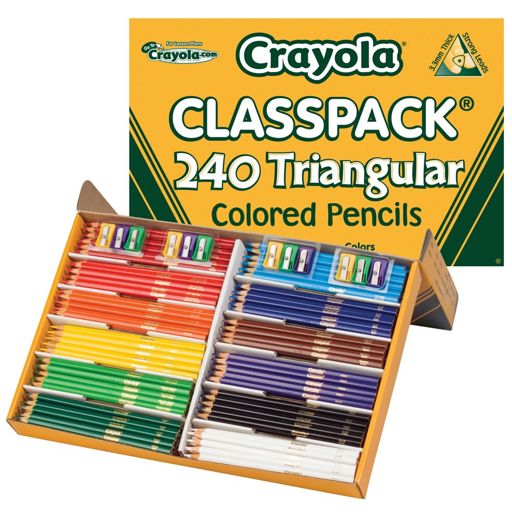 Crayola Pencil Coloured Triangular 12 Colours Classpack (240)