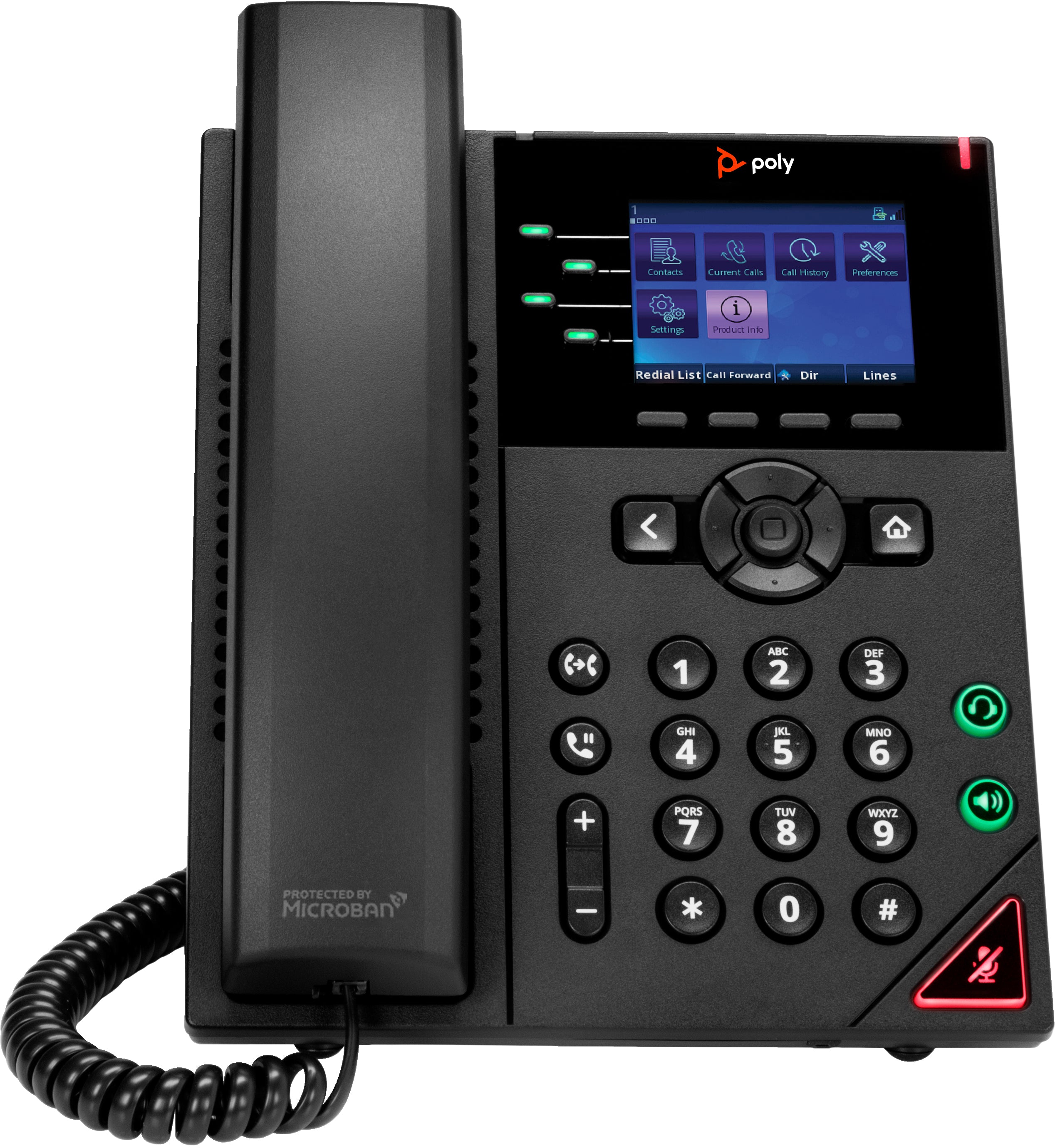 Poly OBi VVX 250 4-Line IP Phone and PoE-enabled with Power Supply