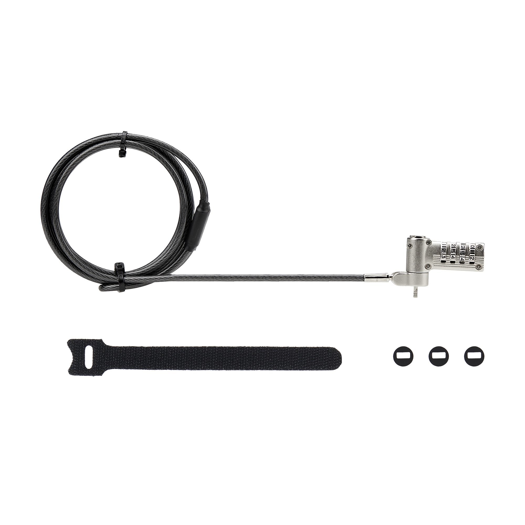 StarTech.com Universal Laptop Lock 6.6ft (2m), Security Cable For Notebook Compatible With Noble Wedge®/Nano/K-Slot; Keyless Combination Locking Cable, Anti-Theft Cut-Resistant Steel Cable