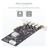StarTech.com 4-Port USB PCIe Card, USB 3.2 5Gbps, PCI Express Expansion Card with 4x Independent USB Controllers, 4x USB-A Ports, Windows/macOS/Linux