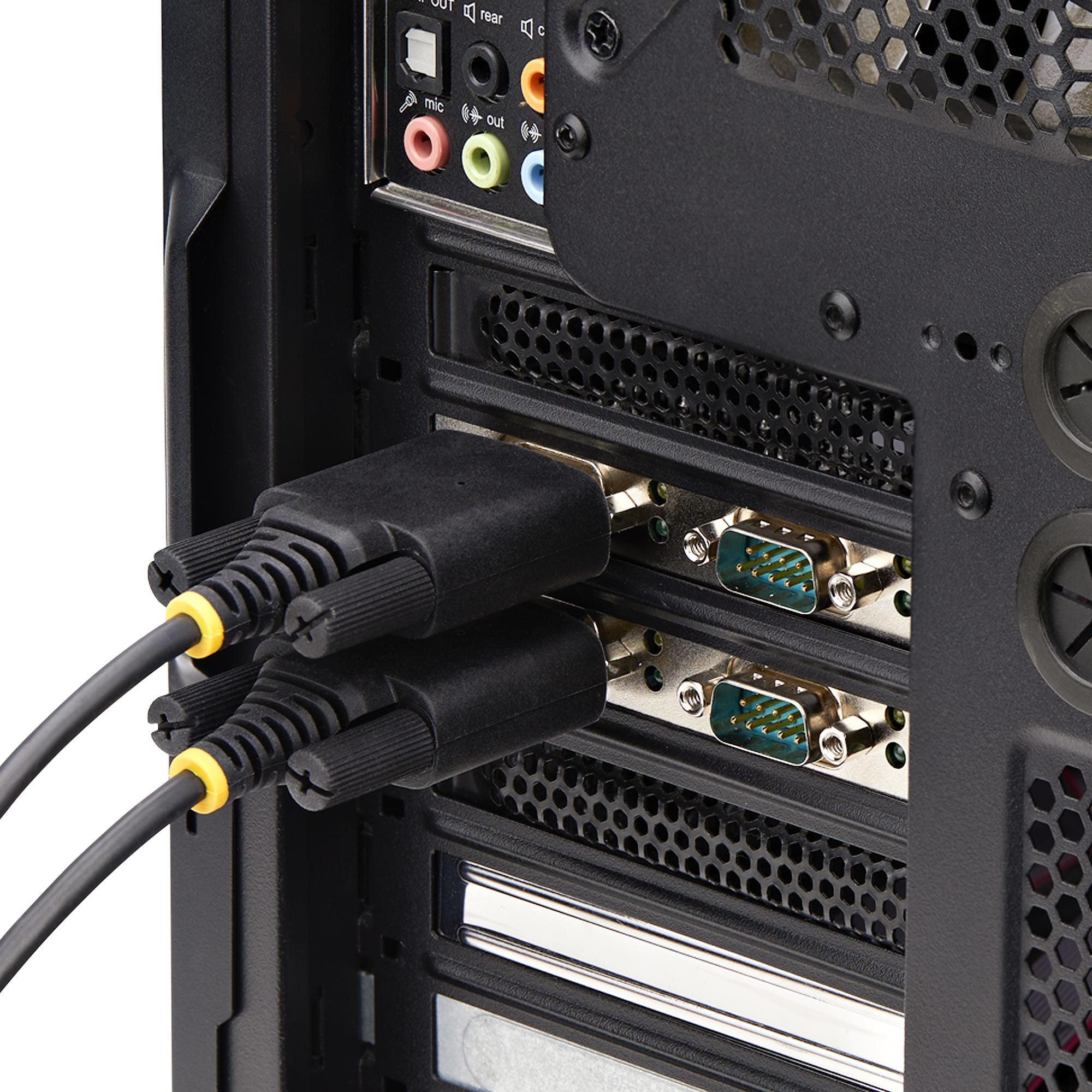 StarTech.com 4-Port Serial PCIe Card, Quad-Port PCI Express to RS232/RS422/RS485 (DB9) Serial Card, Low-Profile Bracket Incl., 16C1050 UART, Windows/Linux, TAA Compliant - Level-4 ESD Protection