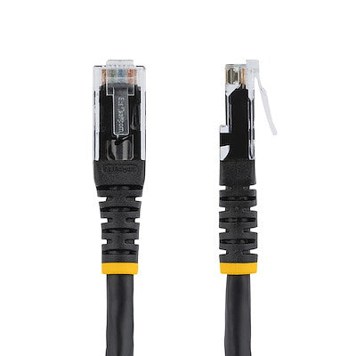 StarTech.com 6ft CAT6 Ethernet Cable - Black CAT 6 Gigabit Ethernet Wire -650MHz 100W PoE RJ45 UTP Molded Network/Patch Cord w/Strain Relief/Fluke Tested/Wiring is UL Certified/TIA