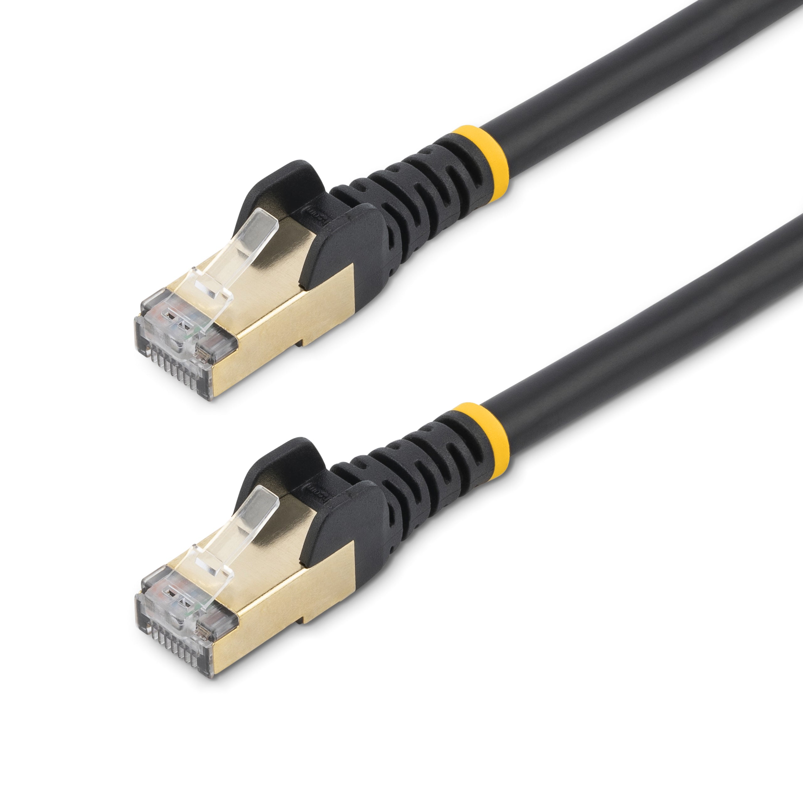 StarTech.com 3ft CAT6a Ethernet Cable - 10 Gigabit Shielded Snagless RJ45 100W PoE Patch Cord - 10GbE STP Network Cable w/Strain Relief - Black Fluke Tested/Wiring is UL Certified/TIA
