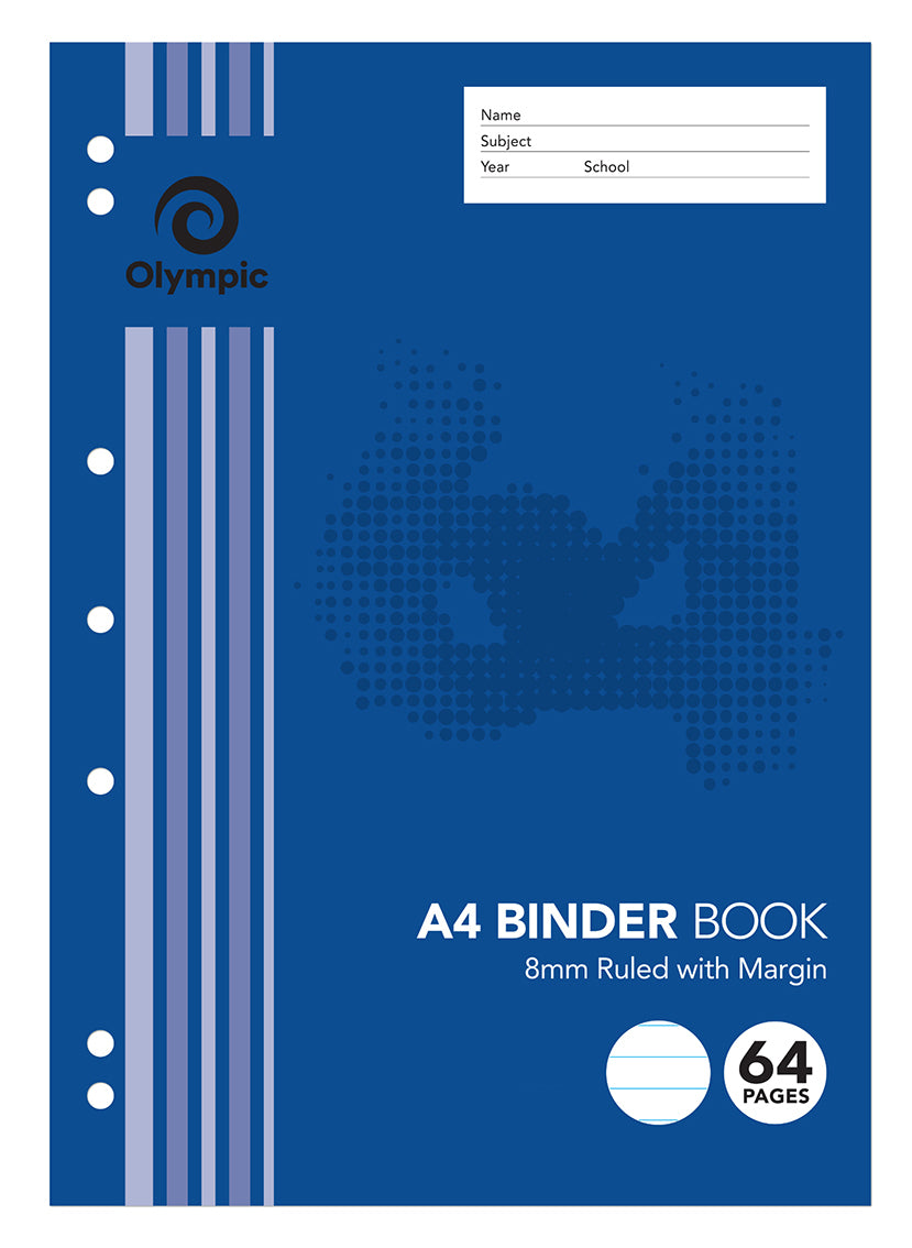 Olympic Binder Book A4 8mm Ruled 64-page (Pack 20)