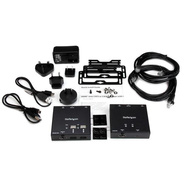 StarTech.com HDMI over CAT6 Extender with 4-port USB Hub - 165 ft (50m) - 1080p