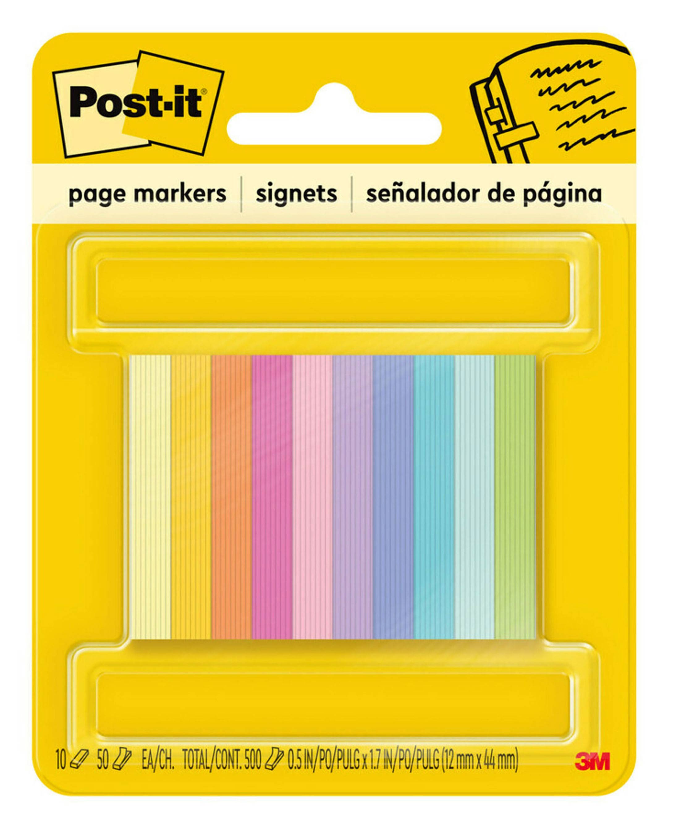 3M Page Markers 670-10AB 10 Colours 50 Shts Ea (Each)