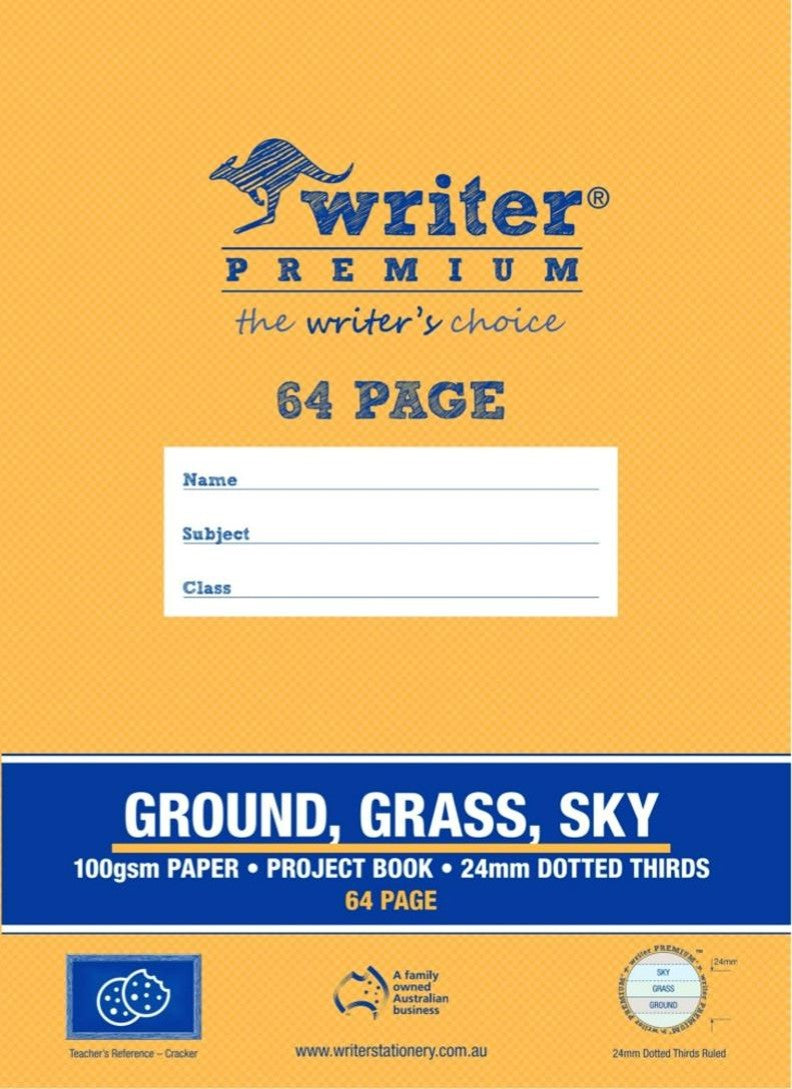 Writer Project Book Premium 64-page PLAIN/24mm Dotted Thirds Ground Grass Sky (Pack 10)
