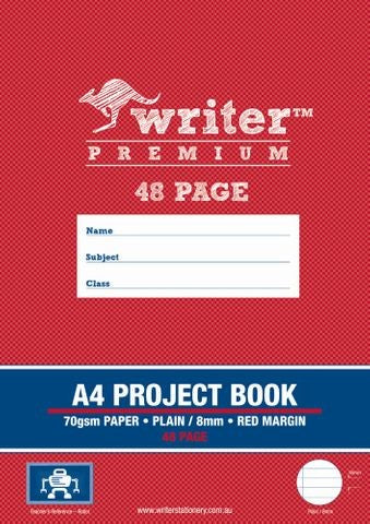 Writer Project Book Premium A4 48-page PLAIN/8mm Ruled + Margin Robot (Each)
