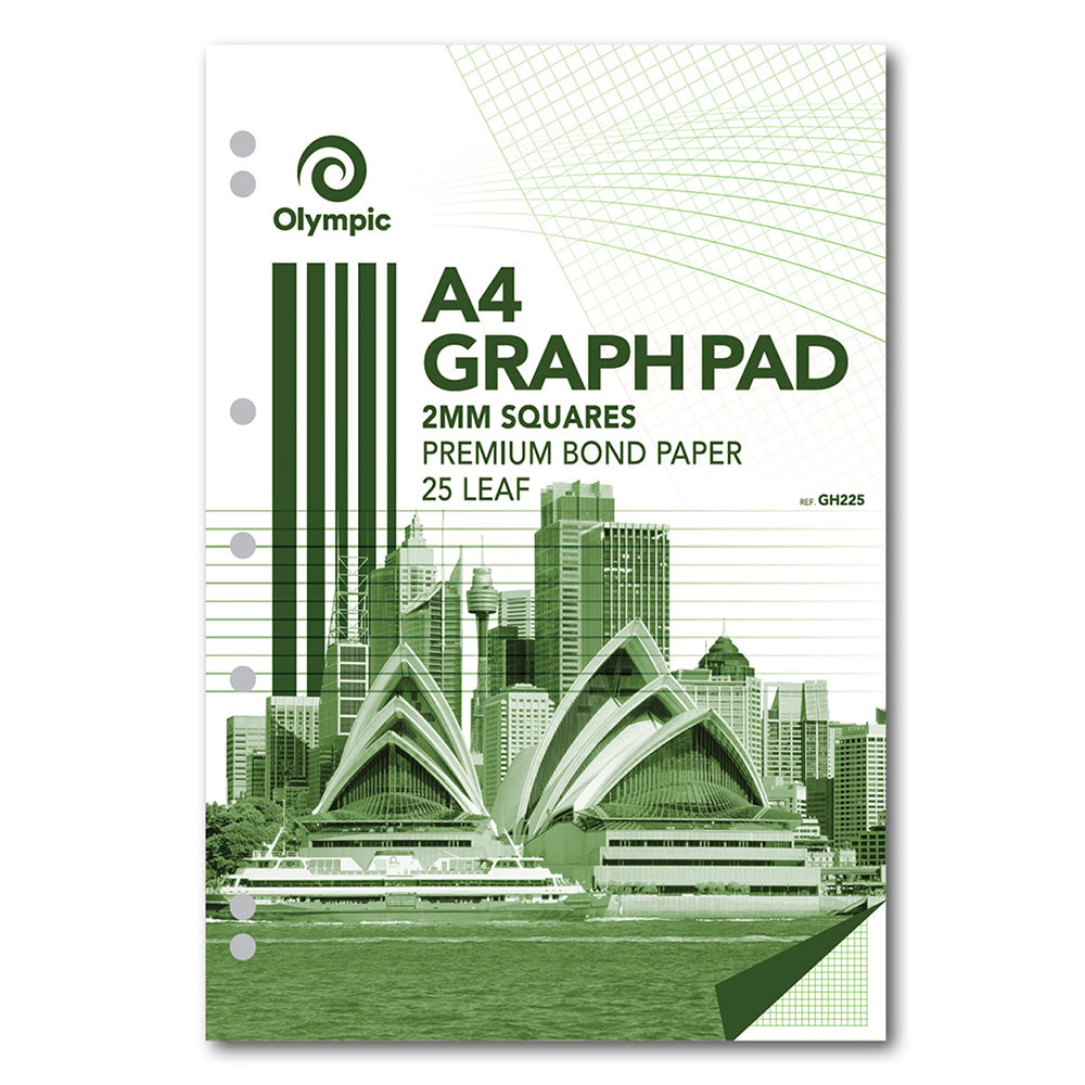 Olympic Graph Pad A4 2mm Top Padded 7 Holes 25LF (Pack 5)