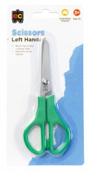 Scissors 130mm Student Left Hand Green Handle (Each)