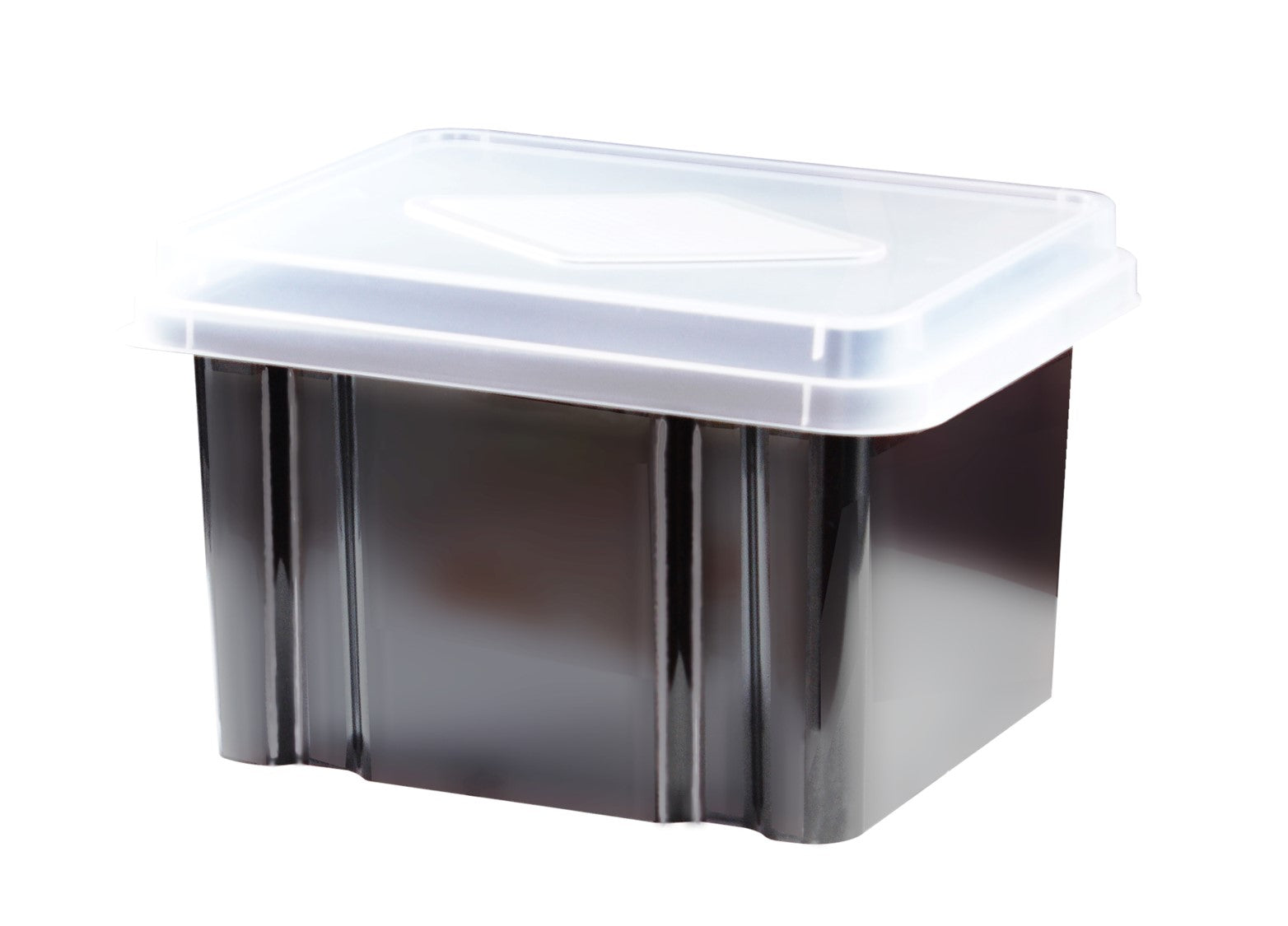 Italplast Storage Box Greenr 32L Recycled Black BASE/CLEAR Lid (Each)