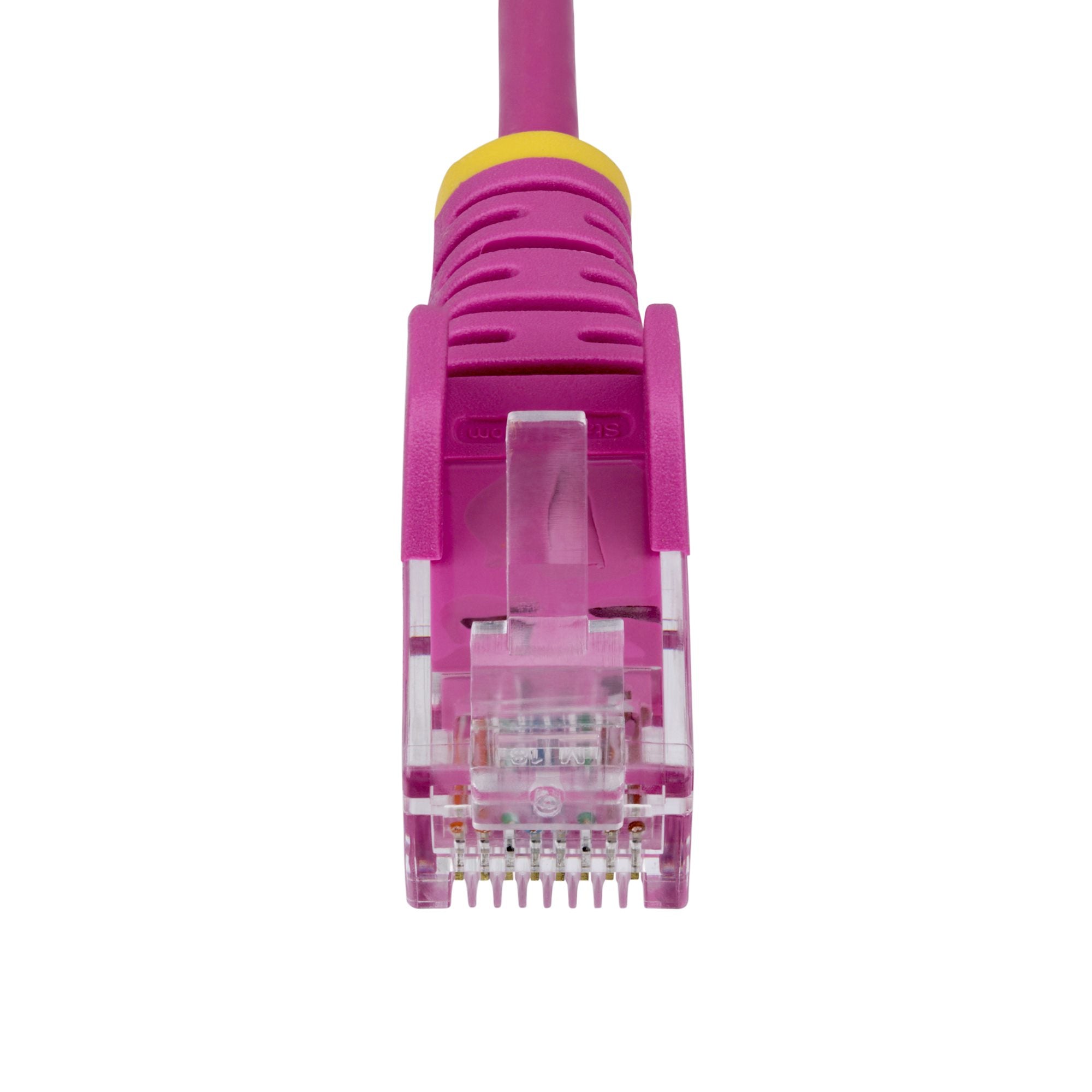 StarTech.com 10m Pink Slim CAT6 Ethernet Cable, Snagless, 100W PoE, UTP, LSZH, 28AWG Pure Bare Copper Wire, Slim RJ45 Network Patch Cord w/Strain Reliefs, Fluke Tested