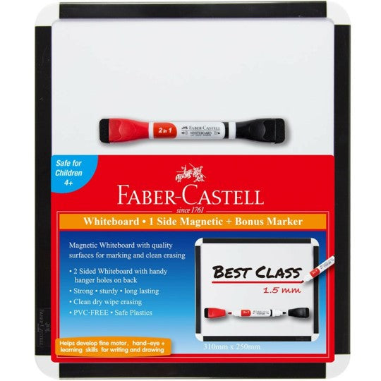 Faber-Castell Whiteboard Set Magnetic A4 + Single Marker (Each)