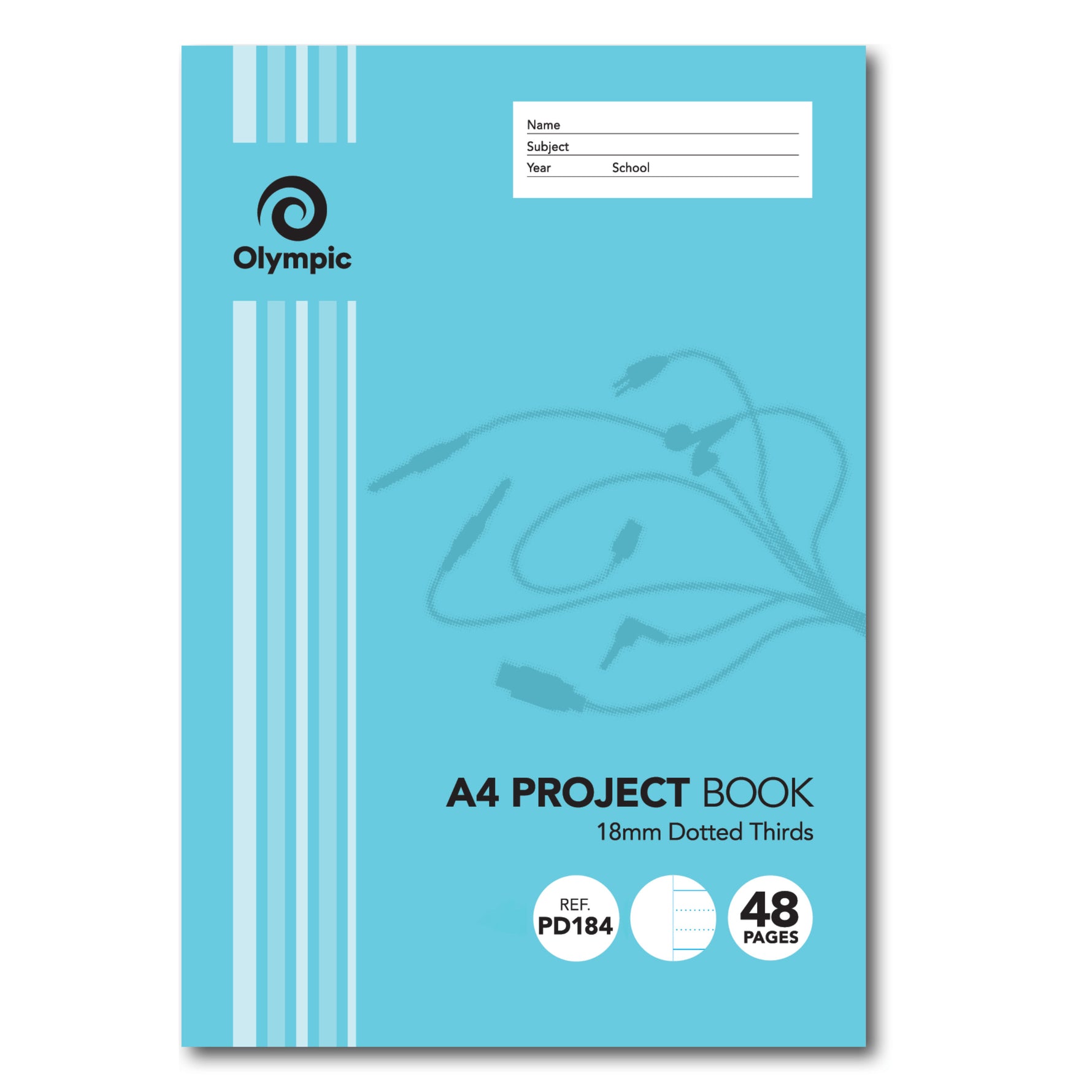 Olympic Project Book A4 18mm Dotted Third 48-page (Pack 20)
